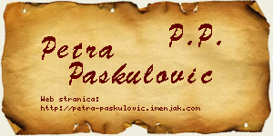Petra Paskulović vizit kartica